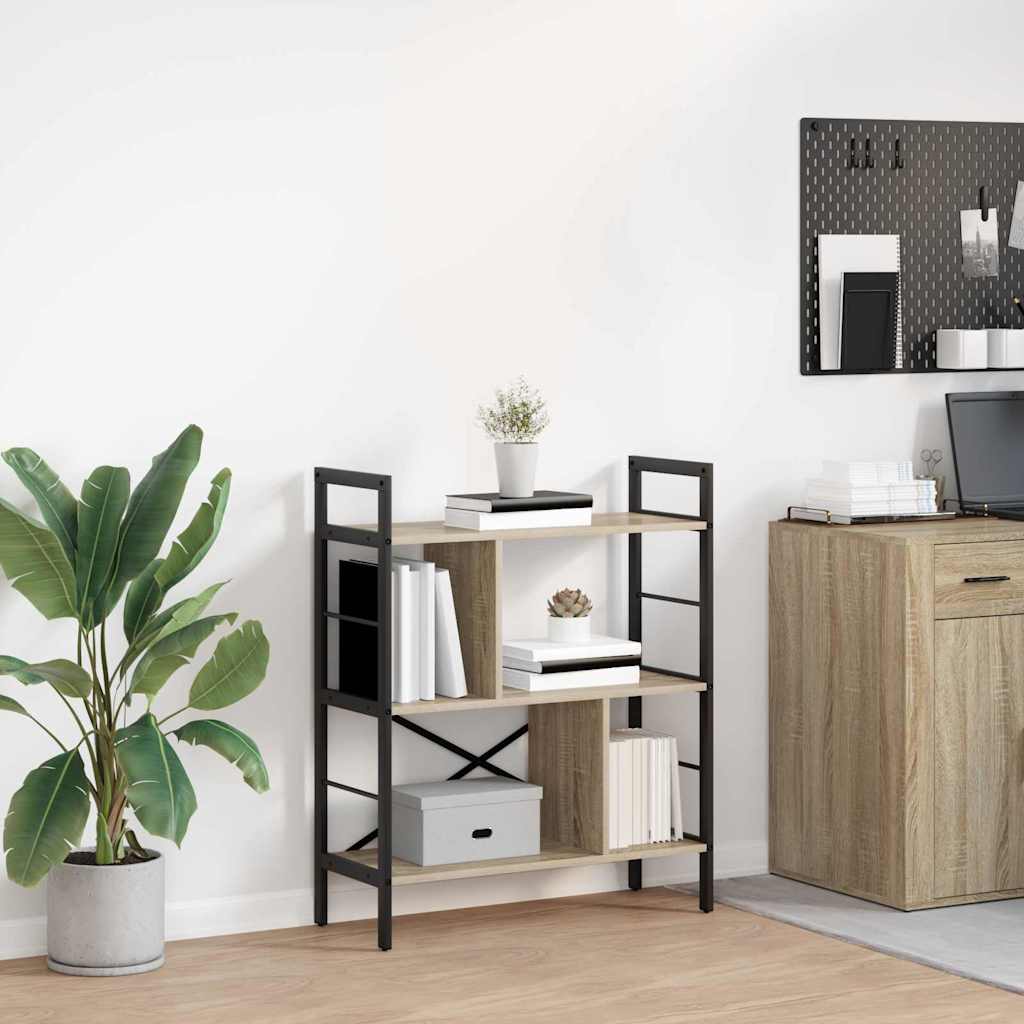 Bookshelf 5-Tier 75 x 30 x 91 cm Engineered Wood Sonoma Oak