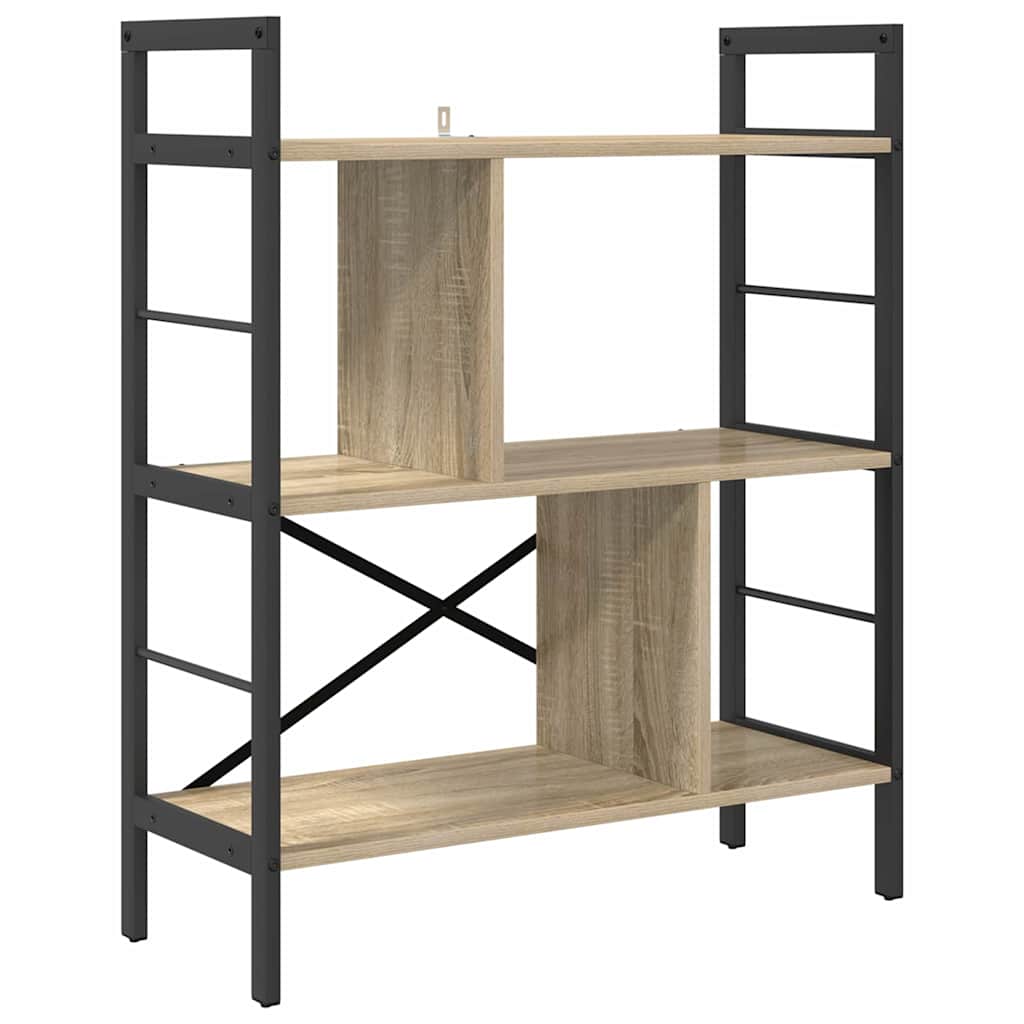 Bookshelf 5-Tier 75 x 30 x 91 cm Engineered Wood Sonoma Oak