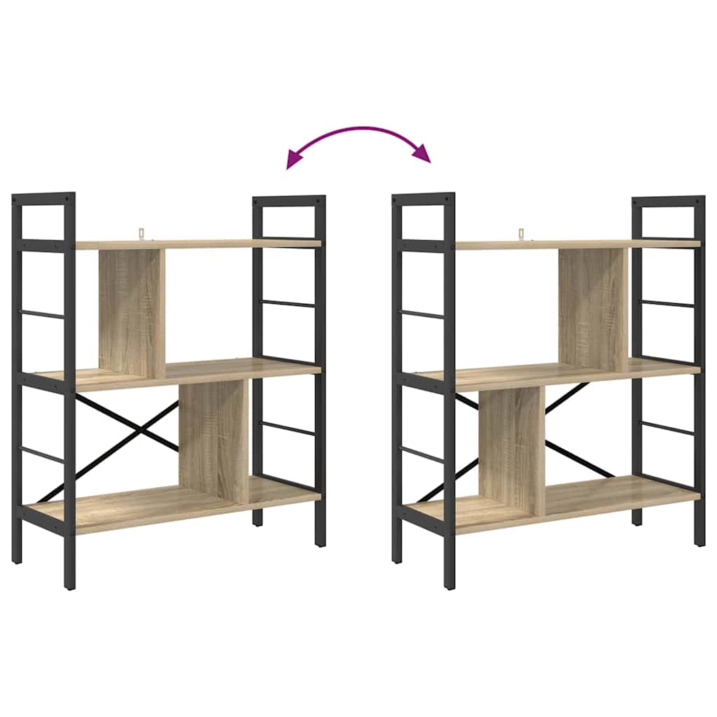 Bookshelf 5-Tier 75 x 30 x 91 cm Engineered Wood Sonoma Oak