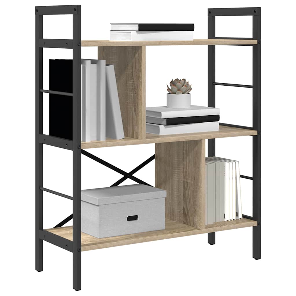 Bookshelf 5-Tier 75 x 30 x 91 cm Engineered Wood Sonoma Oak