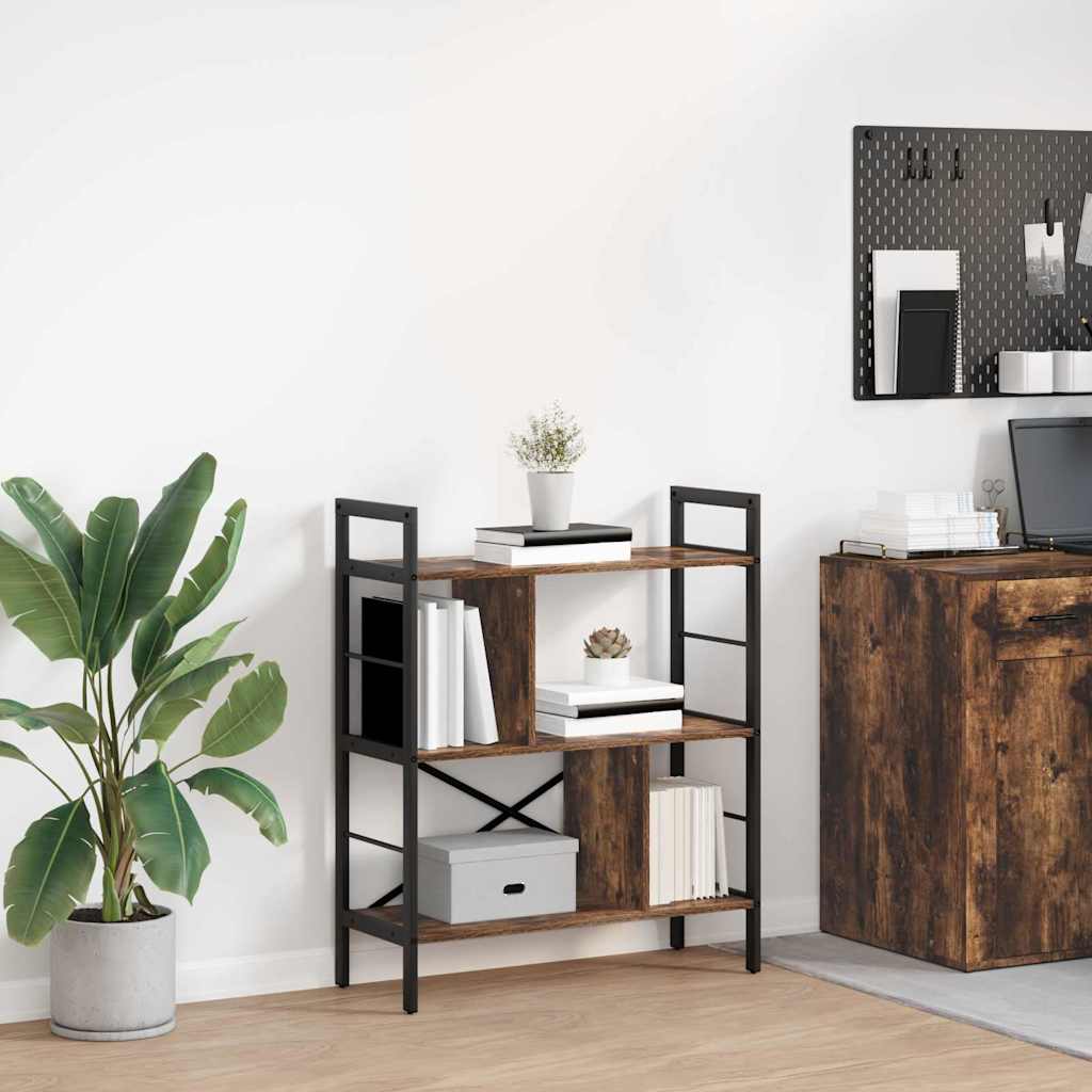 Bookshelf 5-Tier 75 x 30 x 91 cm Engineered Wood Smoked Oak