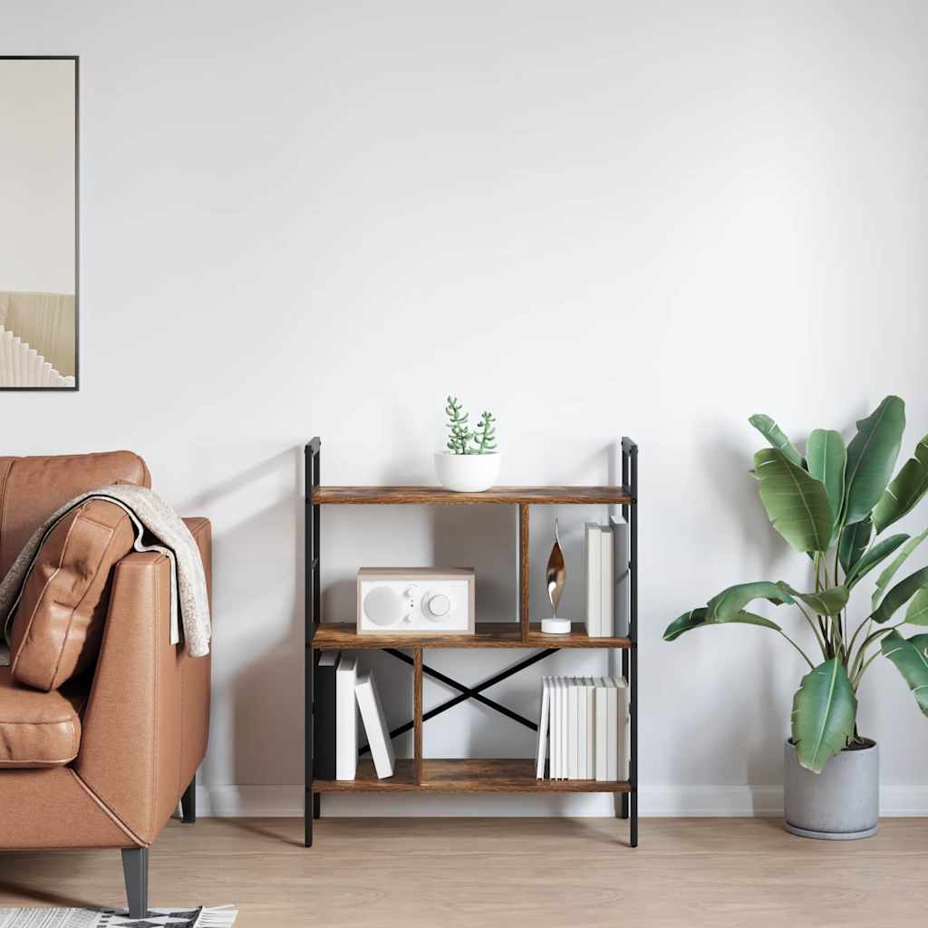 Bookshelf 5-Tier 75 x 30 x 91 cm Engineered Wood Smoked Oak