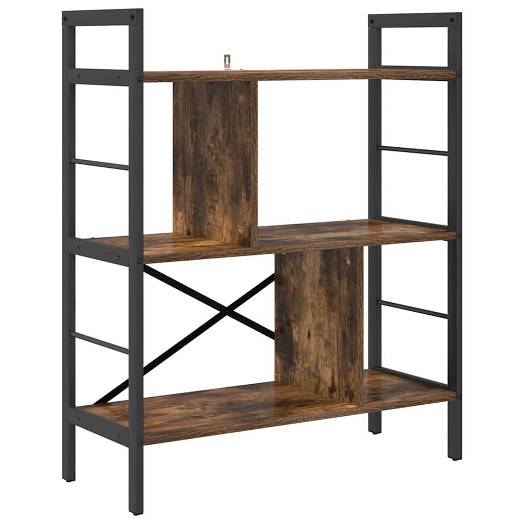 Bookshelf 5-Tier 75 x 30 x 91 cm Engineered Wood Smoked Oak
