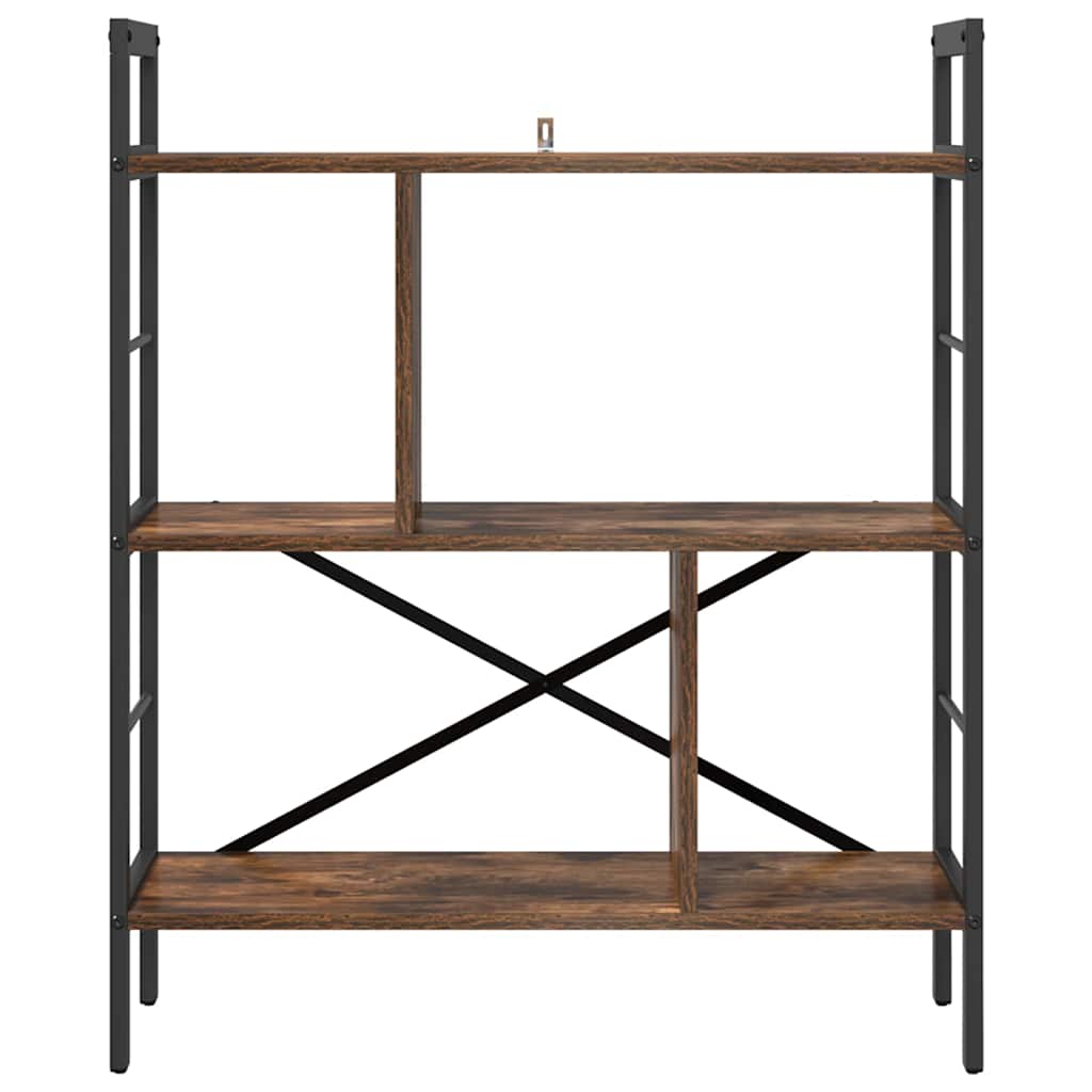 Bookshelf 5-Tier 75 x 30 x 91 cm Engineered Wood Smoked Oak