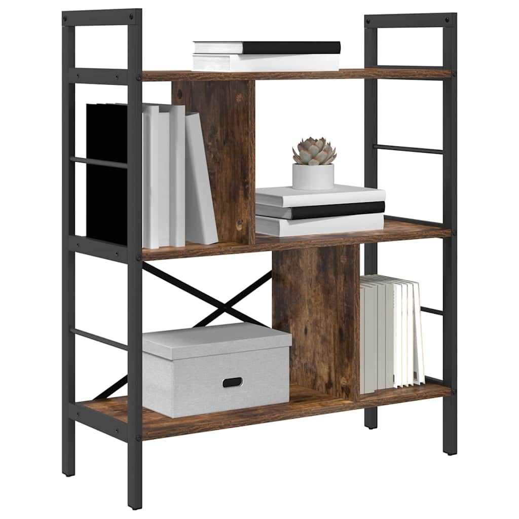 Bookshelf 5-Tier 75 x 30 x 91 cm Engineered Wood Smoked Oak