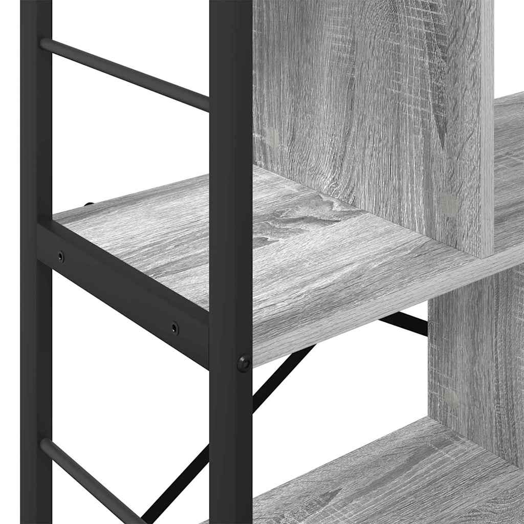 Bookshelf 5-Tier 75 x 30 x 91 cm Engineered Wood Grey Sonoma