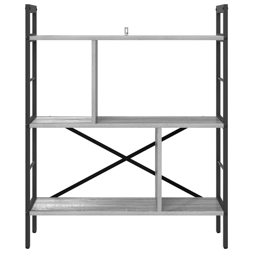 Bookshelf 5-Tier 75 x 30 x 91 cm Engineered Wood Grey Sonoma