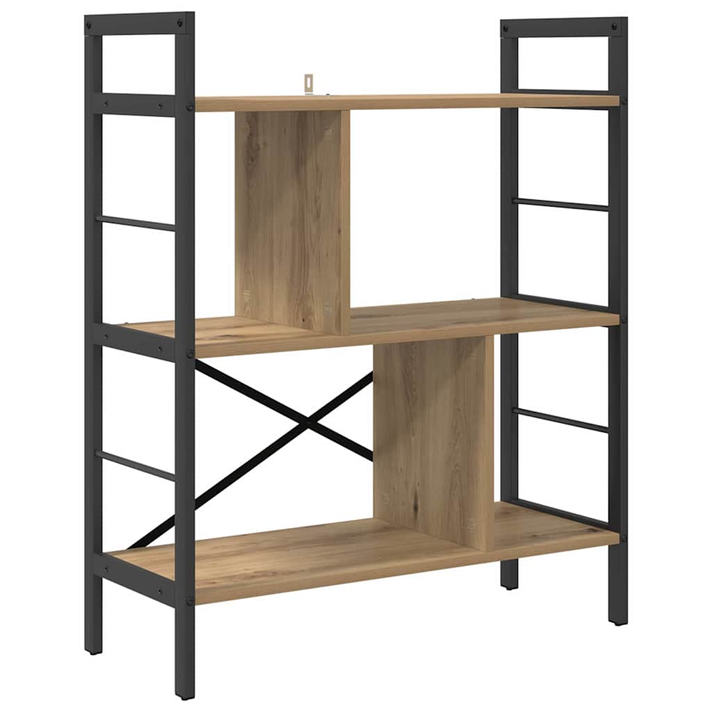 Bookshelf 5-Tier 75 x 30 x 91 cm Engineered Wood Artisan Oak