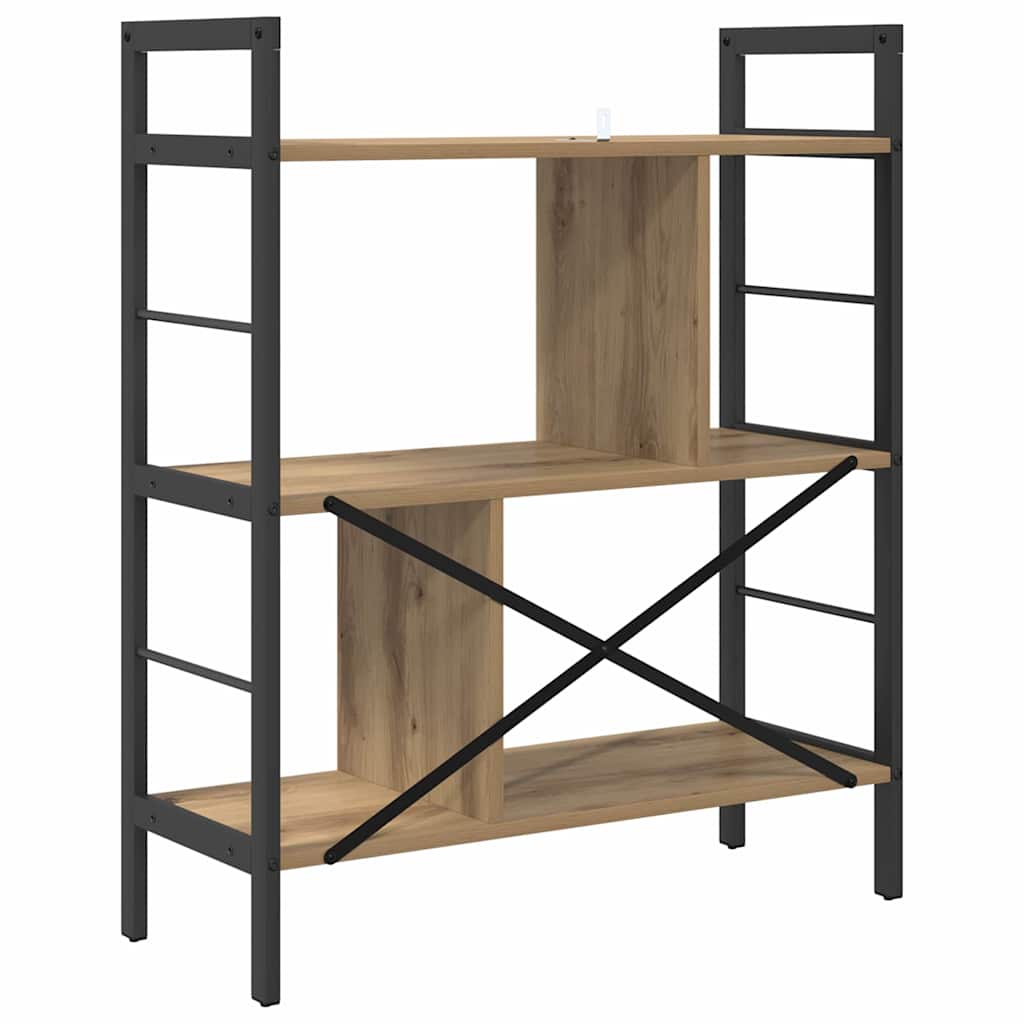 Bookshelf 5-Tier 75 x 30 x 91 cm Engineered Wood Artisan Oak