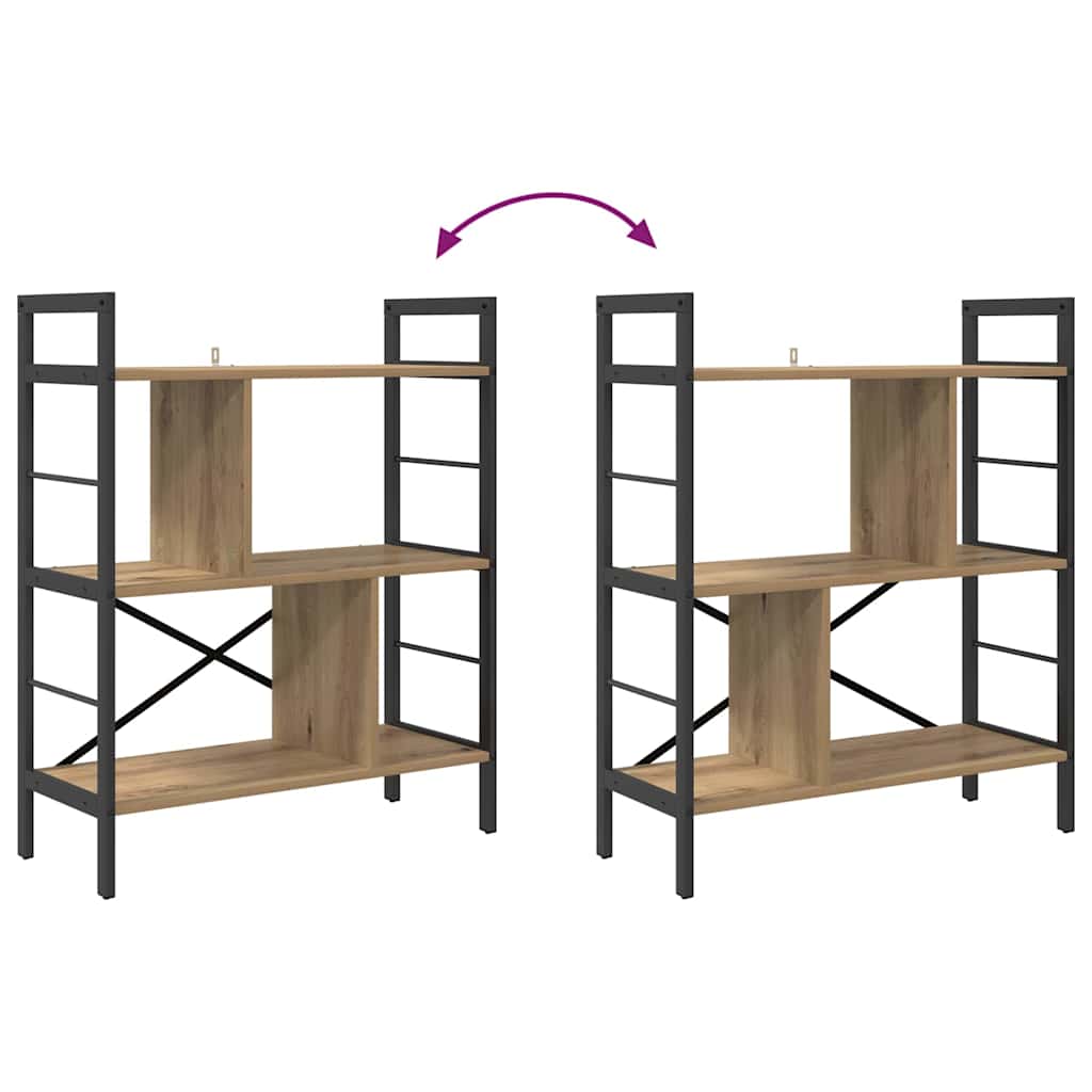 Bookshelf 5-Tier 75 x 30 x 91 cm Engineered Wood Artisan Oak