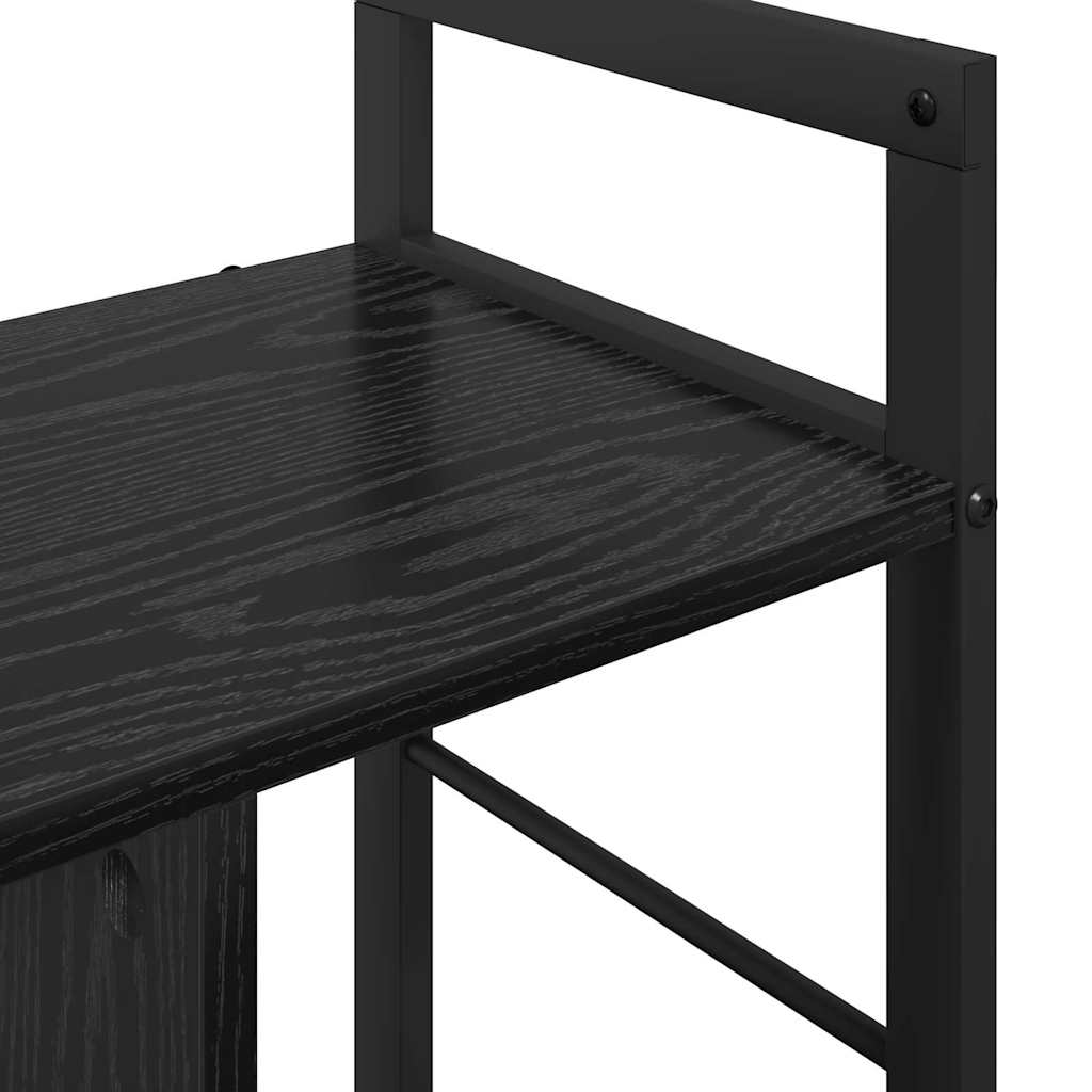 Bookshelf 3-Tier 75 x 30 x 58.5 cm Engineered Wood Black Oak