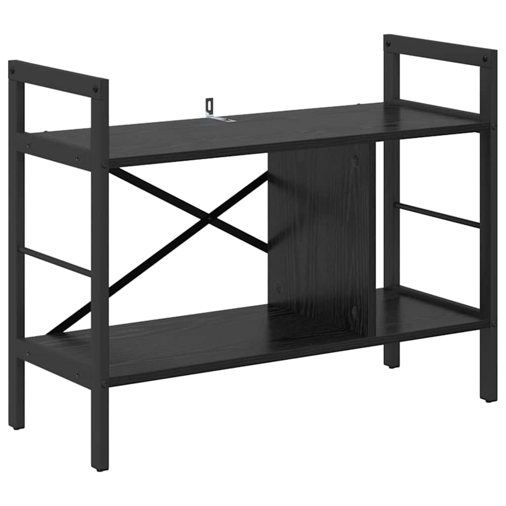 Bookshelf 3-Tier 75 x 30 x 58.5 cm Engineered Wood Black Oak