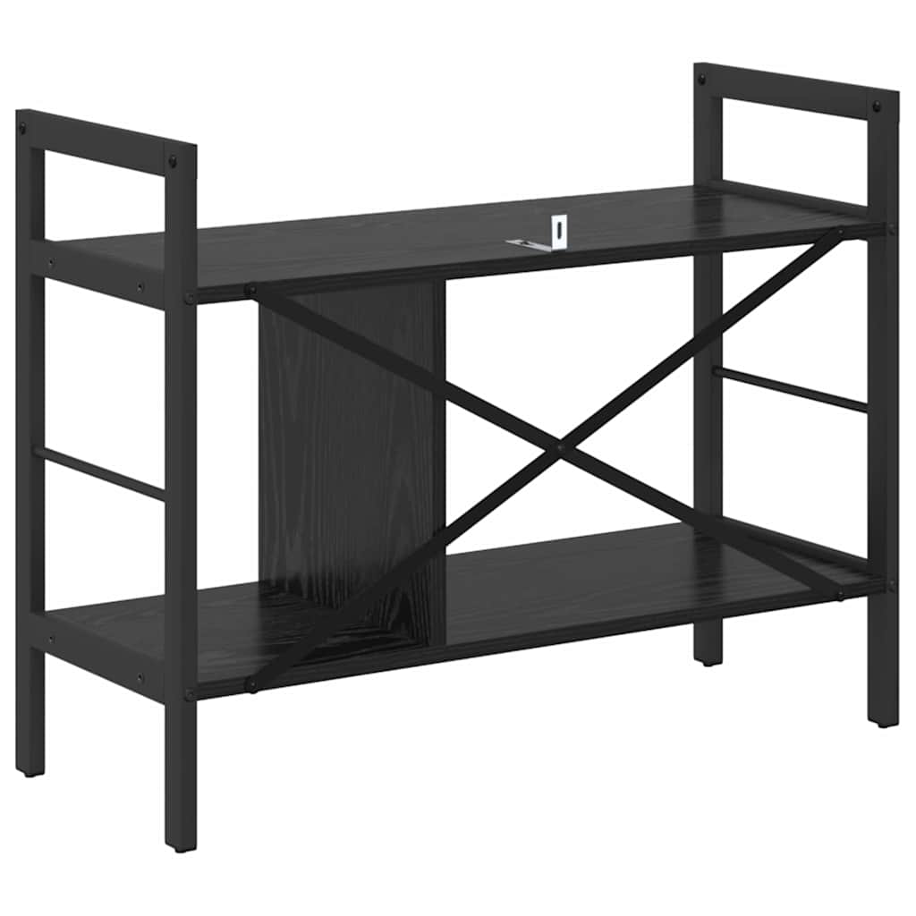 Bookshelf 3-Tier 75 x 30 x 58.5 cm Engineered Wood Black Oak
