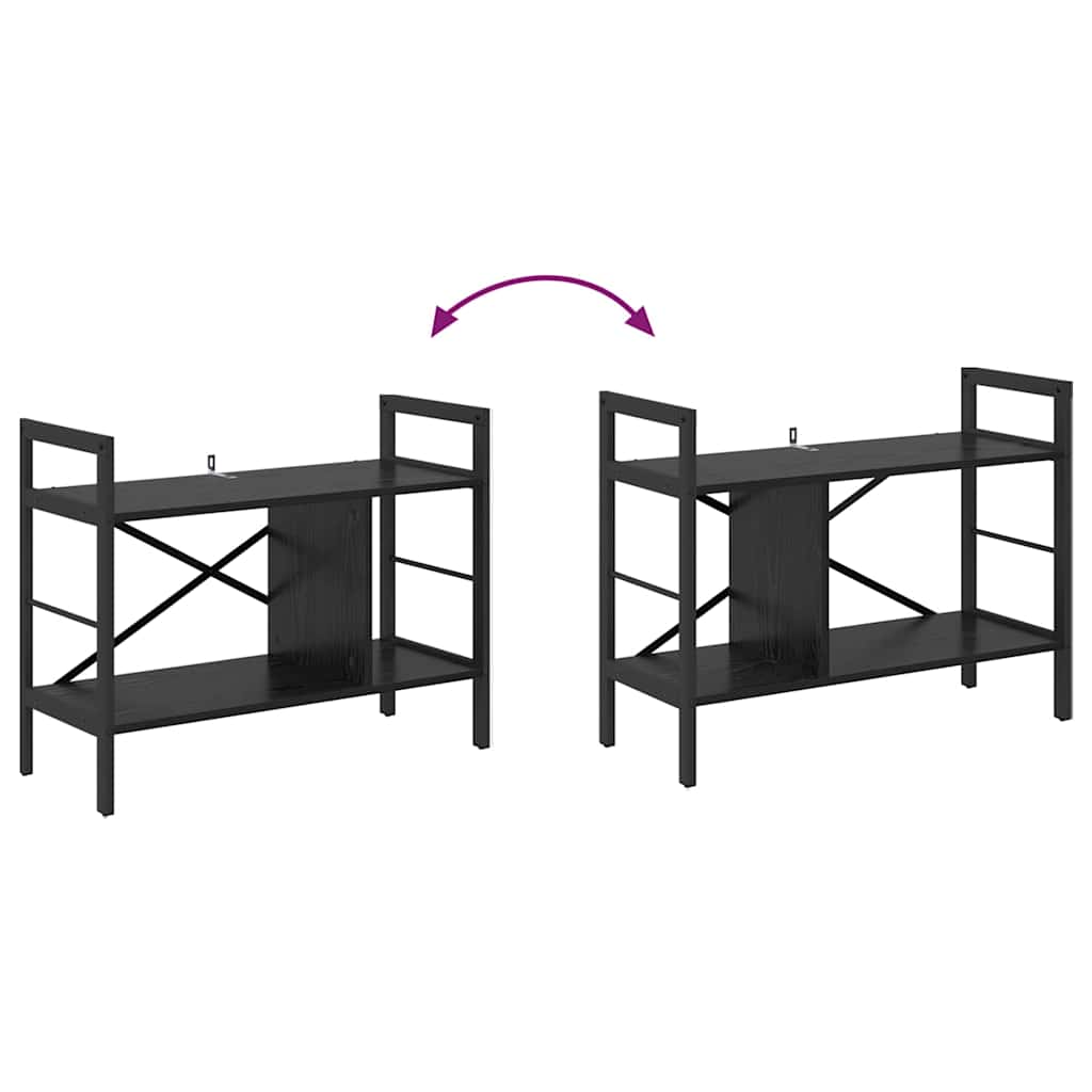 Bookshelf 3-Tier 75 x 30 x 58.5 cm Engineered Wood Black Oak