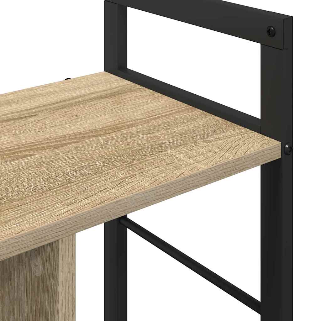 Bookshelf 3-Tier 75 x 30 x 58.5 cm Engineered Wood Sonoma Oak