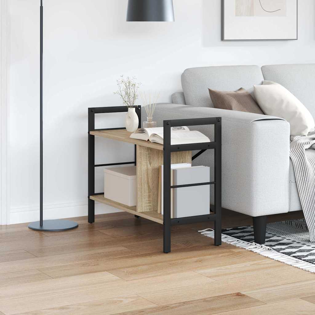 Bookshelf 3-Tier 75 x 30 x 58.5 cm Engineered Wood Sonoma Oak
