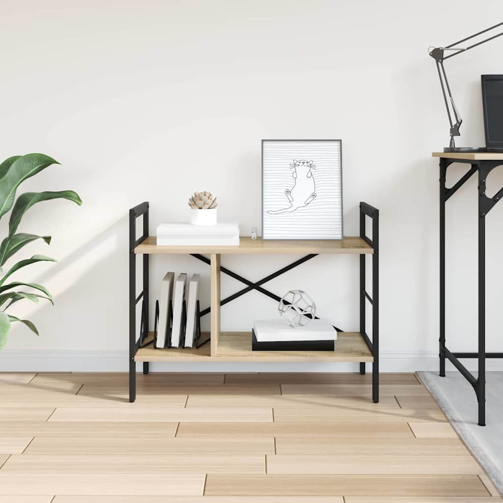 Bookshelf 3-Tier 75 x 30 x 58.5 cm Engineered Wood Sonoma Oak