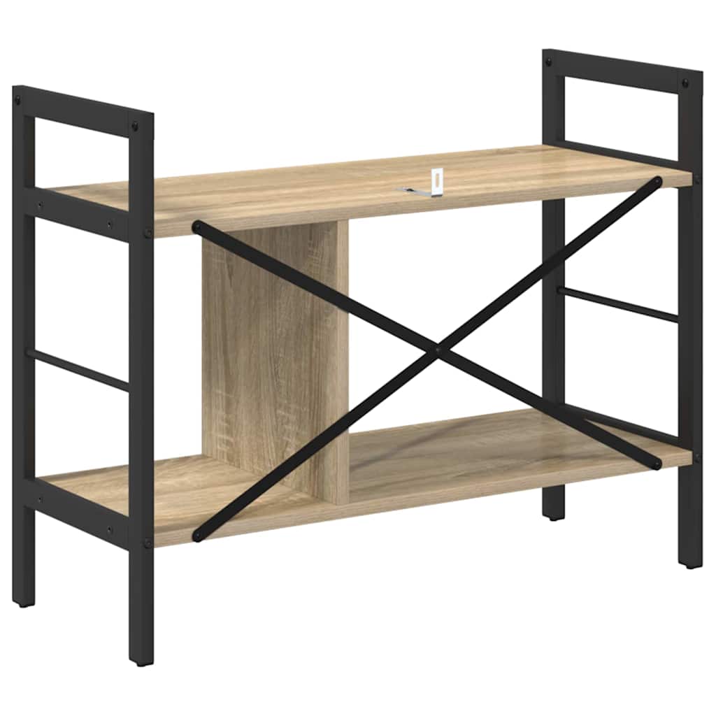 Bookshelf 3-Tier 75 x 30 x 58.5 cm Engineered Wood Sonoma Oak