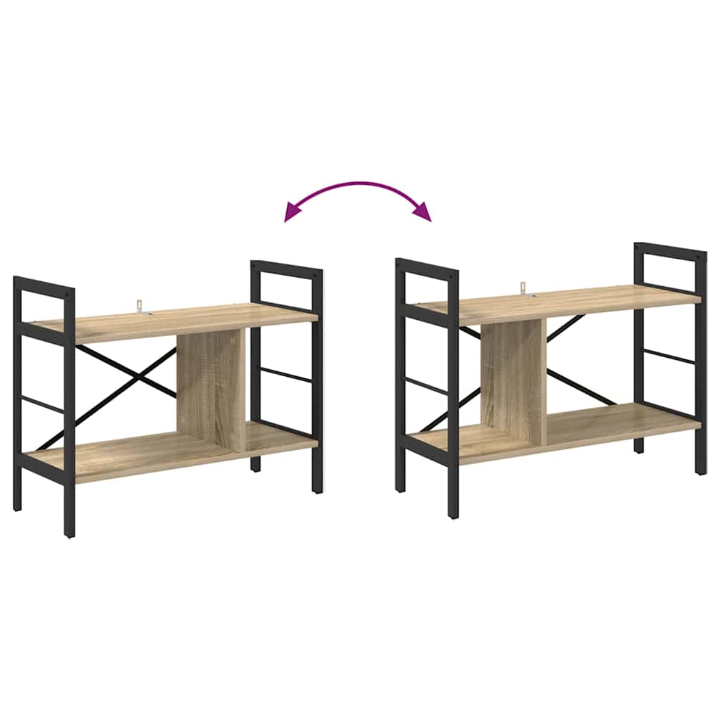 Bookshelf 3-Tier 75 x 30 x 58.5 cm Engineered Wood Sonoma Oak