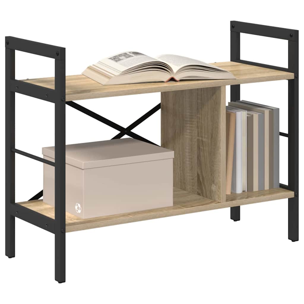 Bookshelf 3-Tier 75 x 30 x 58.5 cm Engineered Wood Sonoma Oak