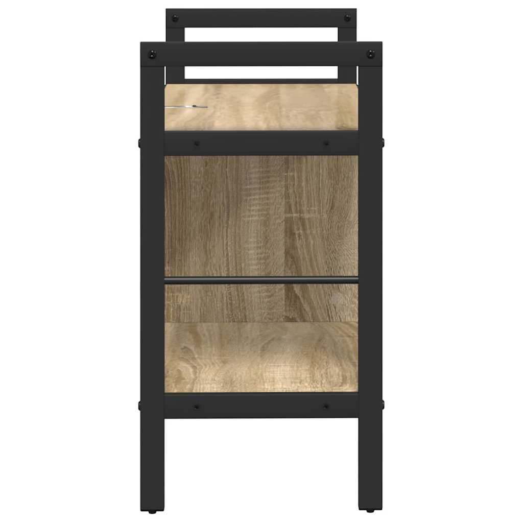 Bookshelf 3-Tier 75 x 30 x 58.5 cm Engineered Wood Sonoma Oak