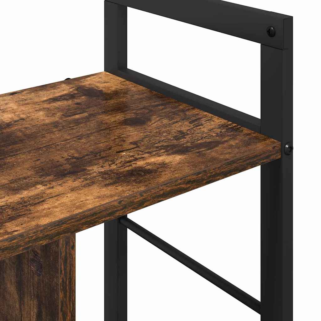 Bookshelf 3-Tier 75 x 30 x 58.5 cm Engineered Wood Smoked Oak