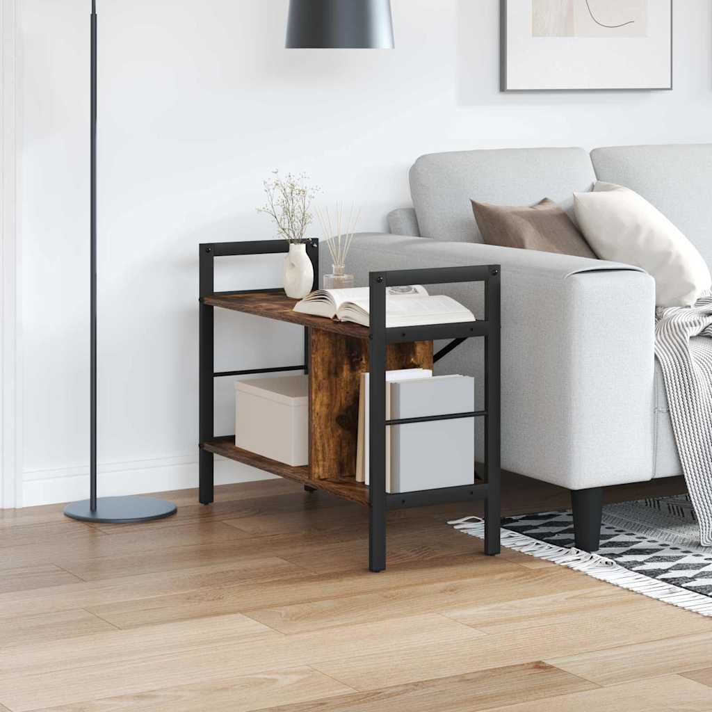 Bookshelf 3-Tier 75 x 30 x 58.5 cm Engineered Wood Smoked Oak