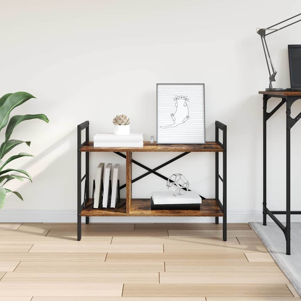 Bookshelf 3-Tier 75 x 30 x 58.5 cm Engineered Wood Smoked Oak