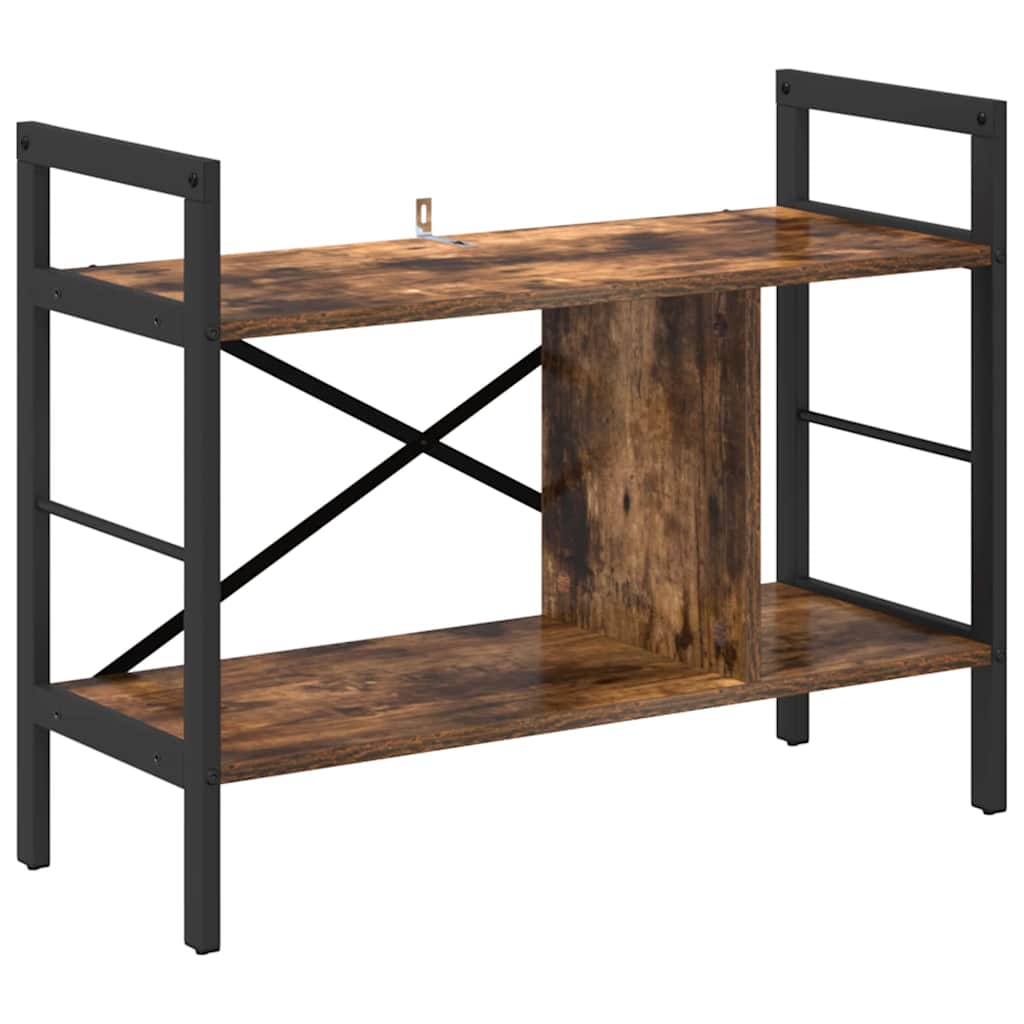 Bookshelf 3-Tier 75 x 30 x 58.5 cm Engineered Wood Smoked Oak