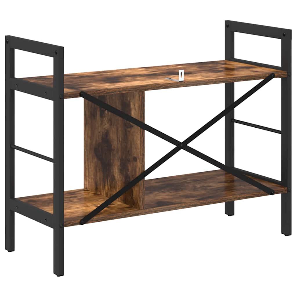 Bookshelf 3-Tier 75 x 30 x 58.5 cm Engineered Wood Smoked Oak