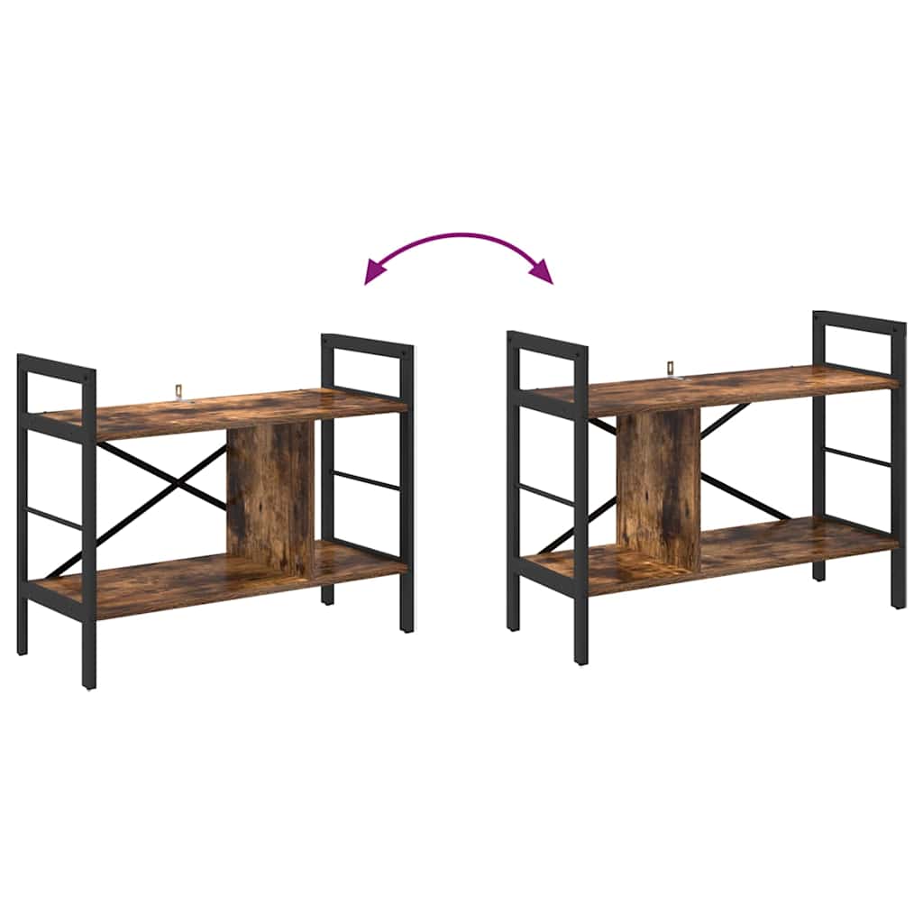 Bookshelf 3-Tier 75 x 30 x 58.5 cm Engineered Wood Smoked Oak