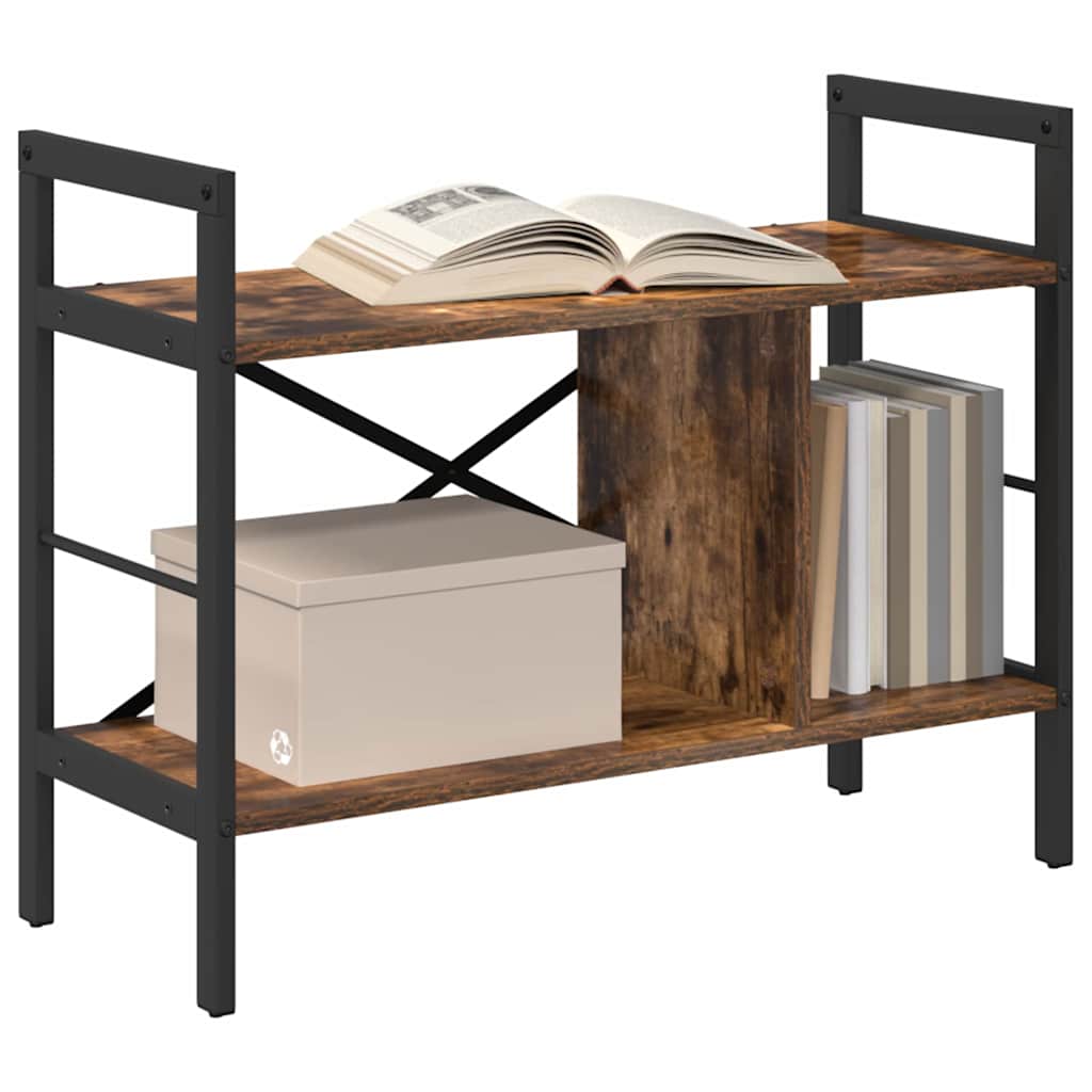 Bookshelf 3-Tier 75 x 30 x 58.5 cm Engineered Wood Smoked Oak
