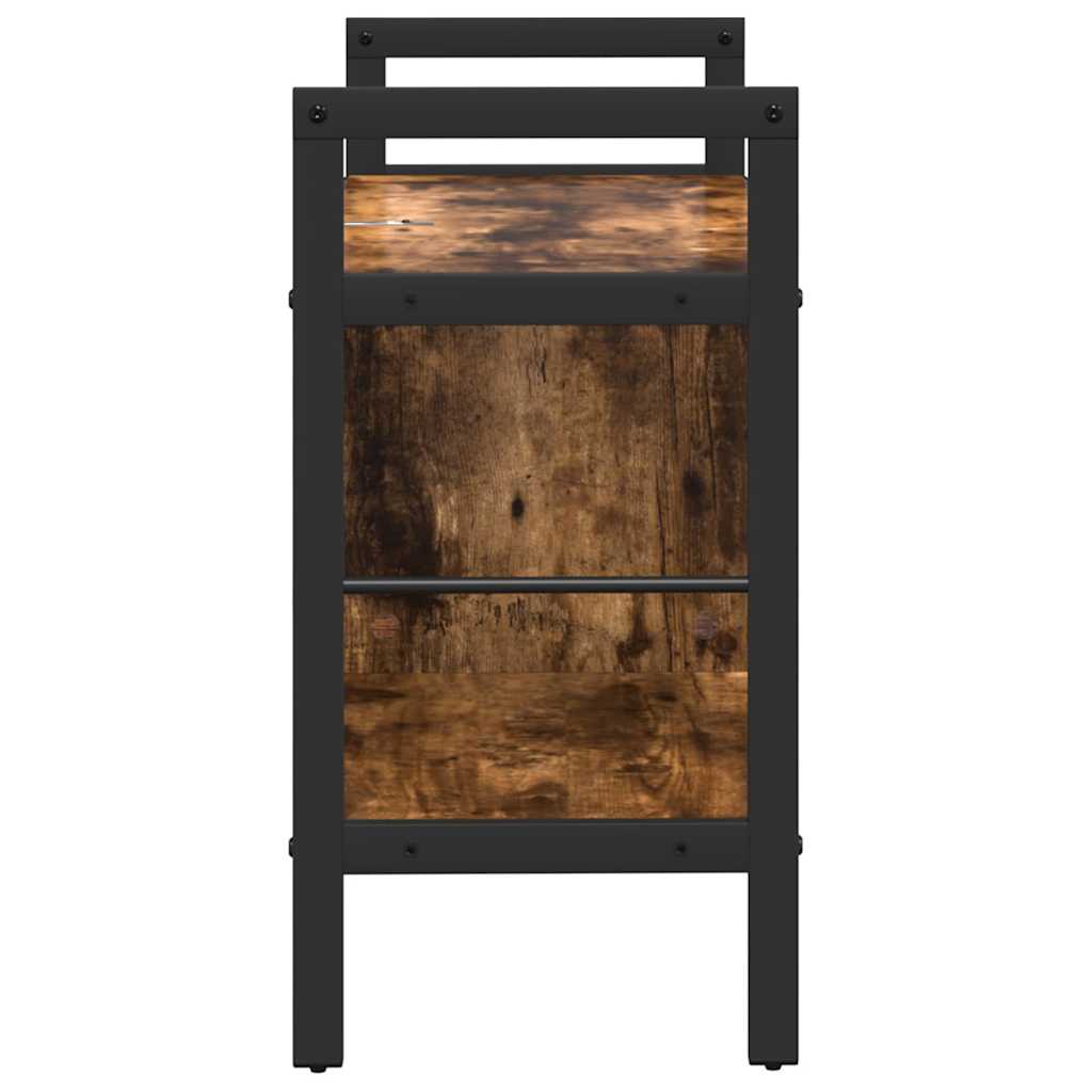 Bookshelf 3-Tier 75 x 30 x 58.5 cm Engineered Wood Smoked Oak