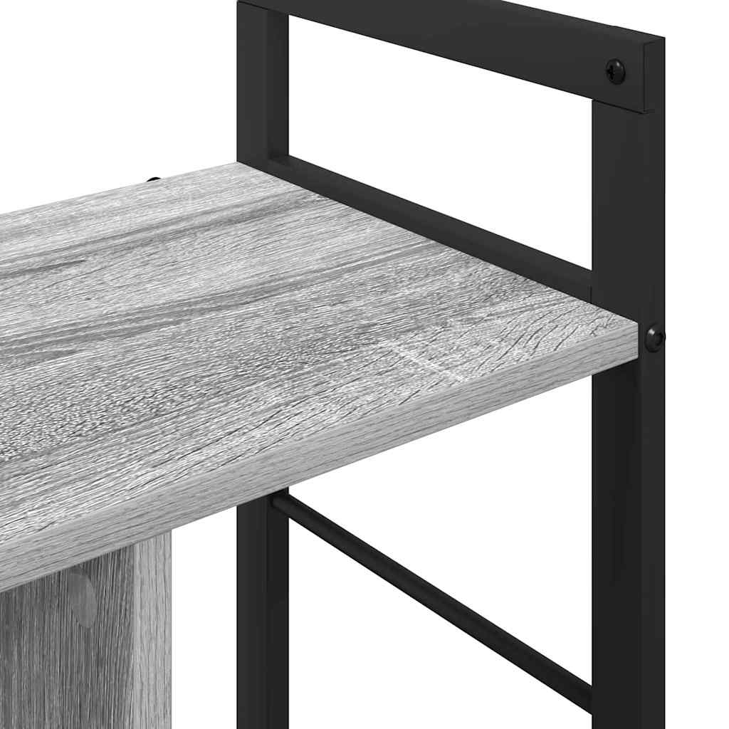Bookshelf 3-Tier 75 x 30 x 58.5 cm Engineered Wood Grey Sonoma