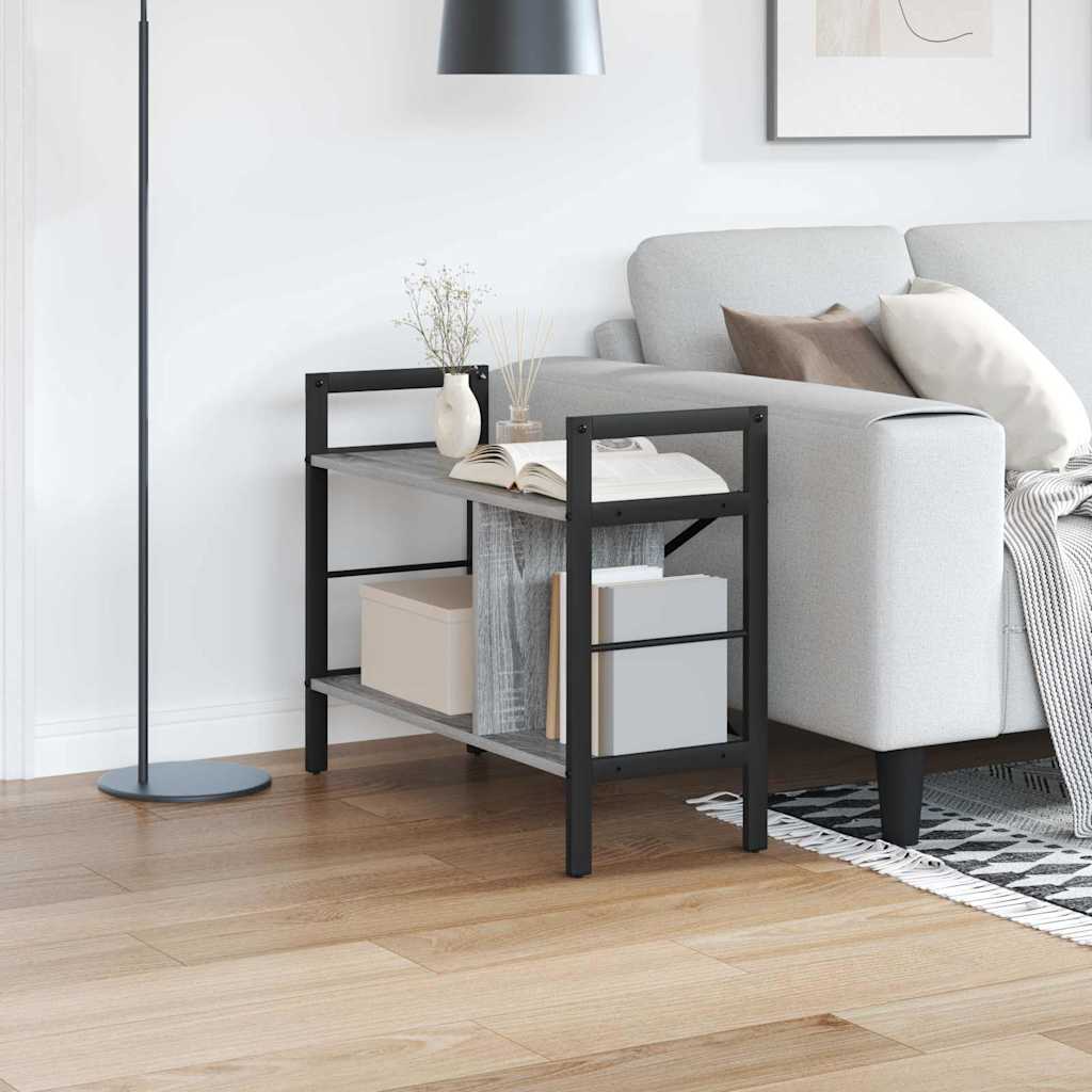 Bookshelf 3-Tier 75 x 30 x 58.5 cm Engineered Wood Grey Sonoma