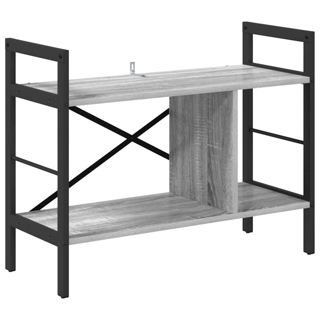 Bookshelf 3-Tier 75 x 30 x 58.5 cm Engineered Wood Grey Sonoma