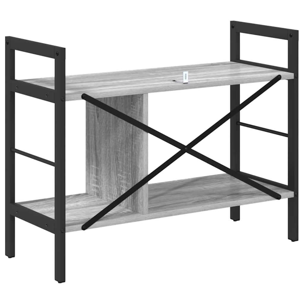 Bookshelf 3-Tier 75 x 30 x 58.5 cm Engineered Wood Grey Sonoma