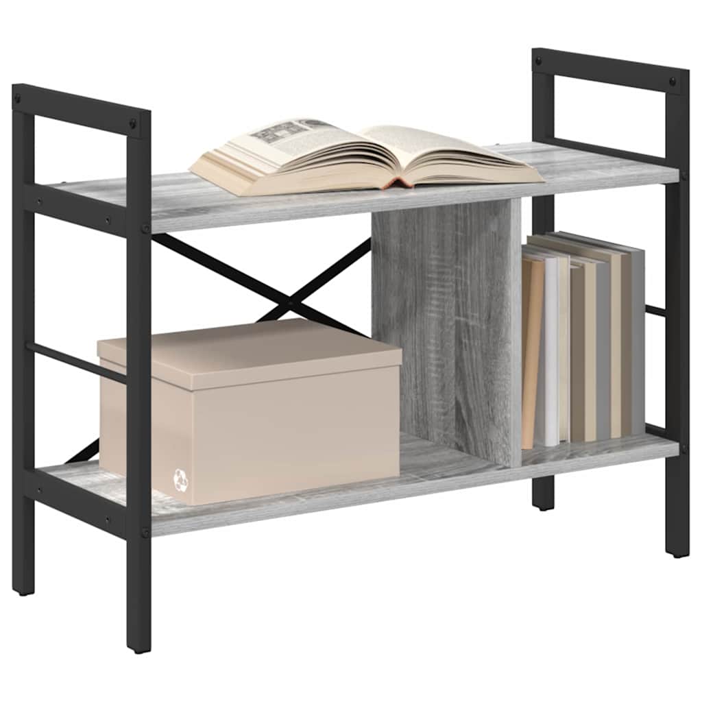 Bookshelf 3-Tier 75 x 30 x 58.5 cm Engineered Wood Grey Sonoma