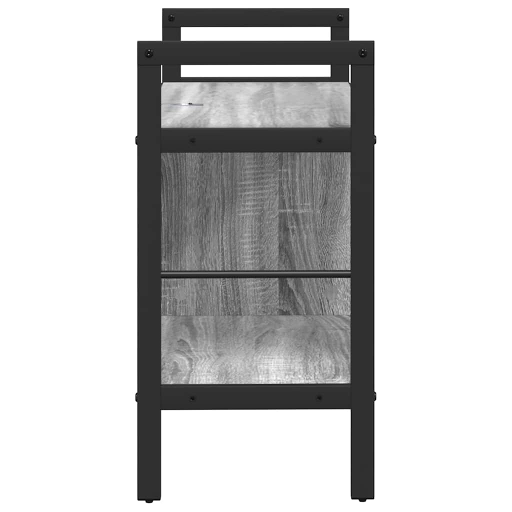 Bookshelf 3-Tier 75 x 30 x 58.5 cm Engineered Wood Grey Sonoma