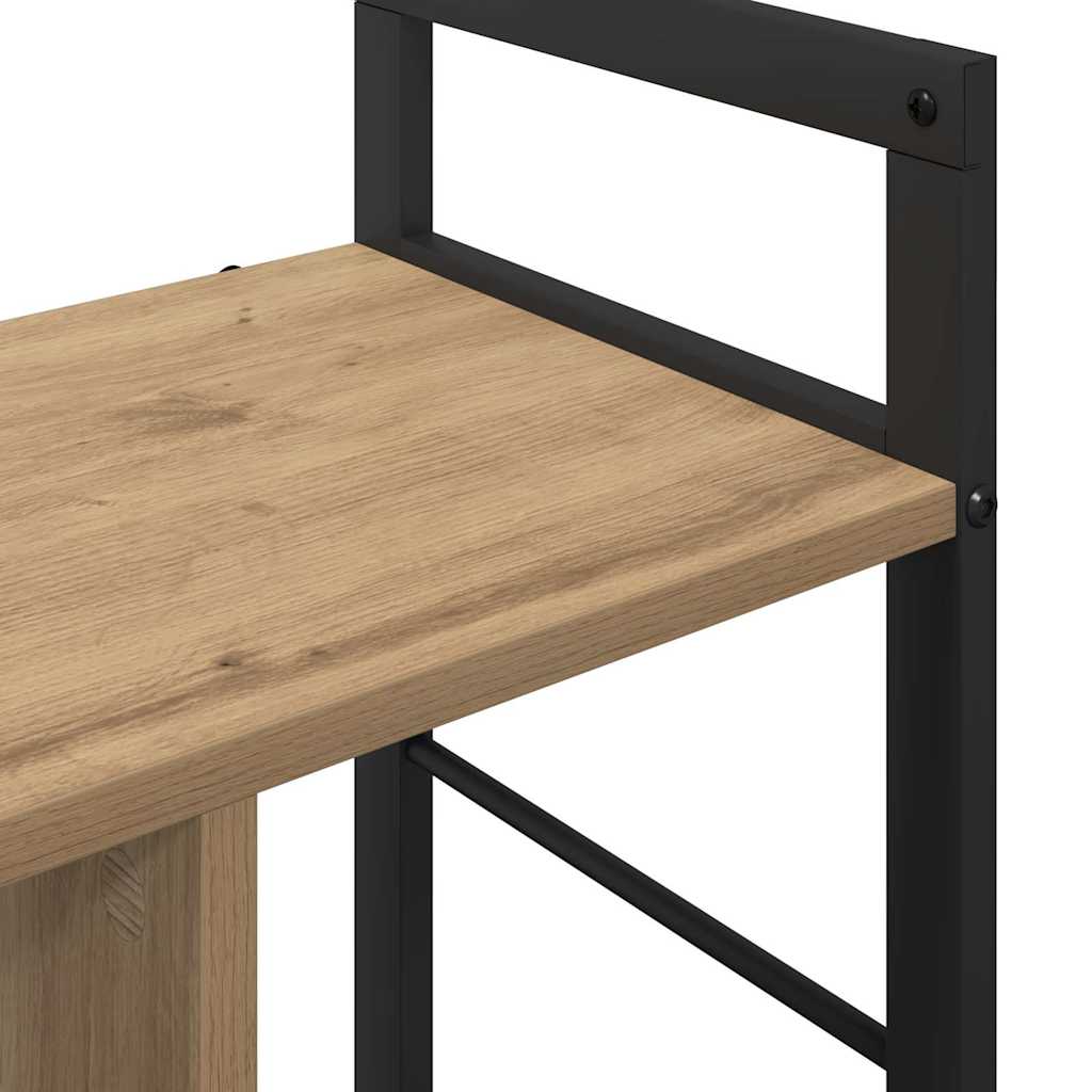 Bookshelf 3-Tier 75 x 30 x 58.5 cm Engineered Wood Artisan Oak