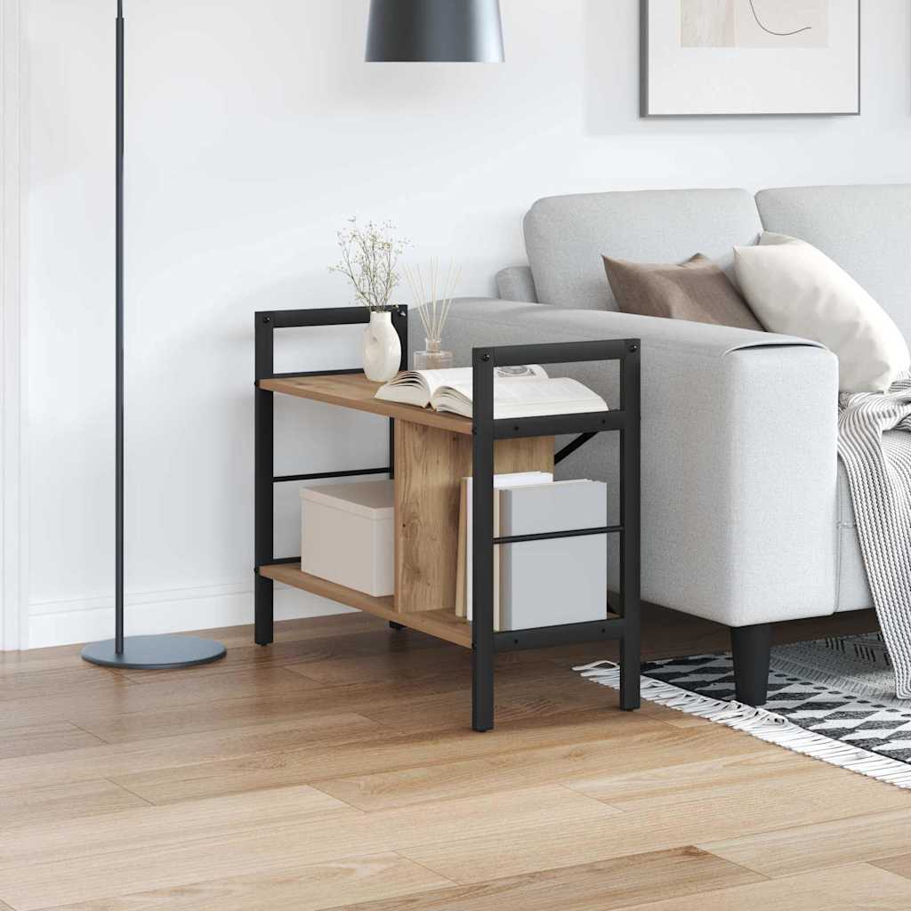 Bookshelf 3-Tier 75 x 30 x 58.5 cm Engineered Wood Artisan Oak
