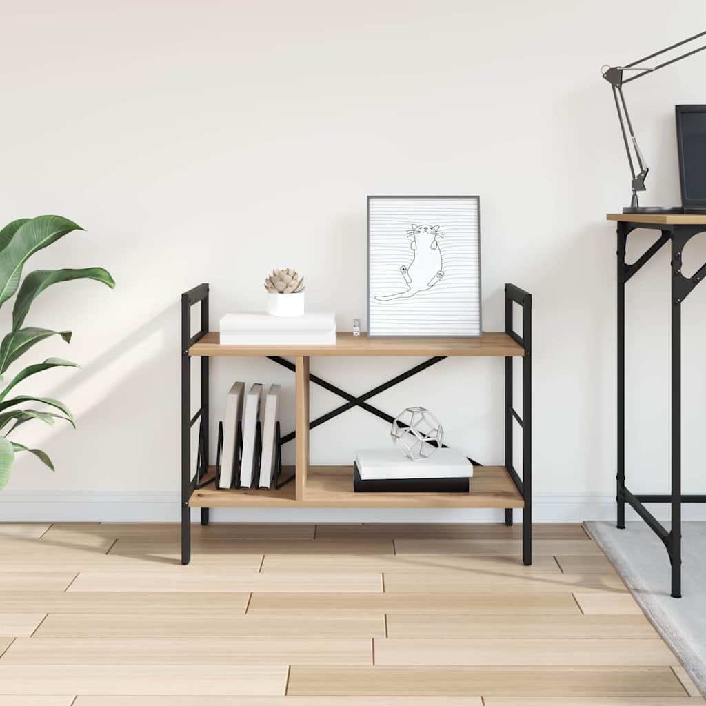 Bookshelf 3-Tier 75 x 30 x 58.5 cm Engineered Wood Artisan Oak