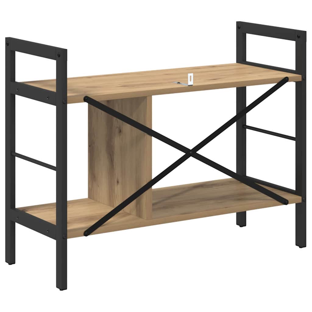 Bookshelf 3-Tier 75 x 30 x 58.5 cm Engineered Wood Artisan Oak