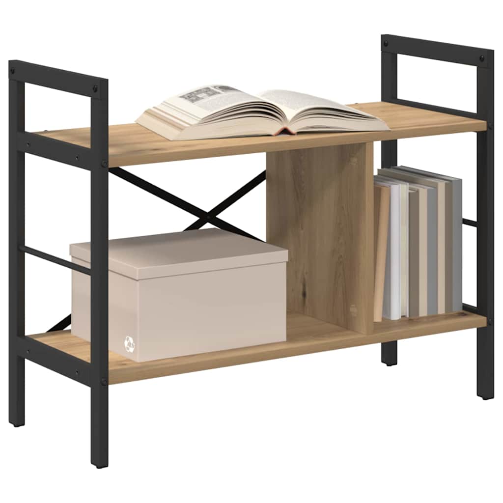 Bookshelf 3-Tier 75 x 30 x 58.5 cm Engineered Wood Artisan Oak