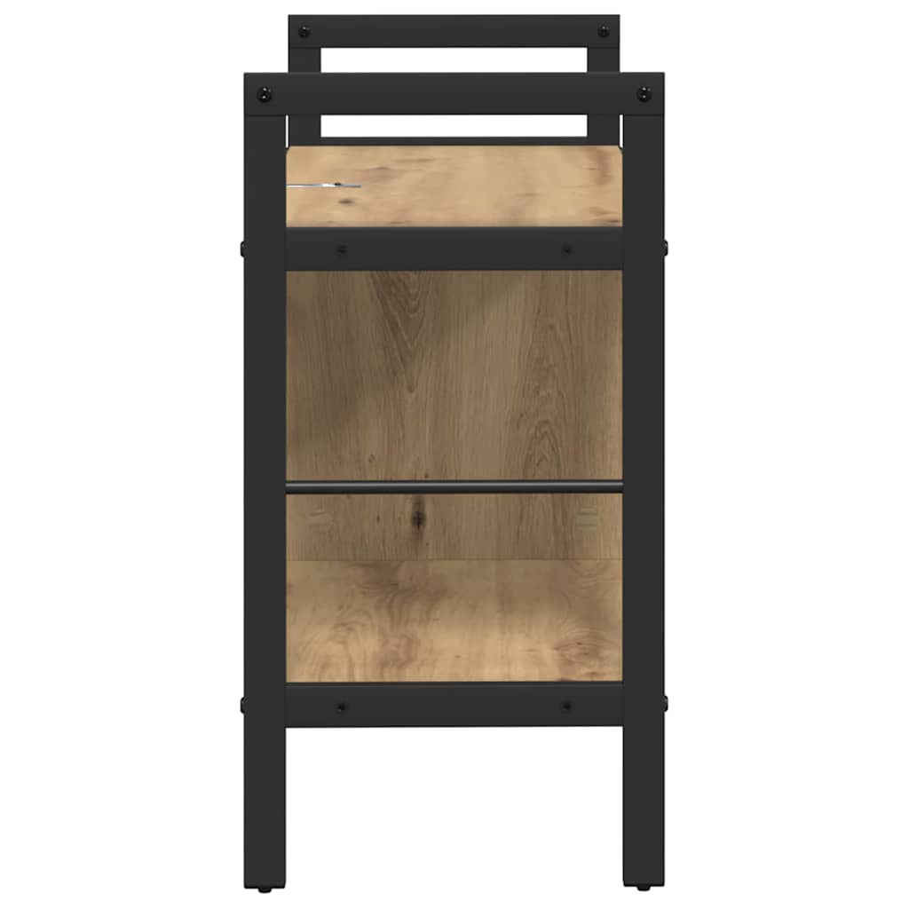 Bookshelf 3-Tier 75 x 30 x 58.5 cm Engineered Wood Artisan Oak