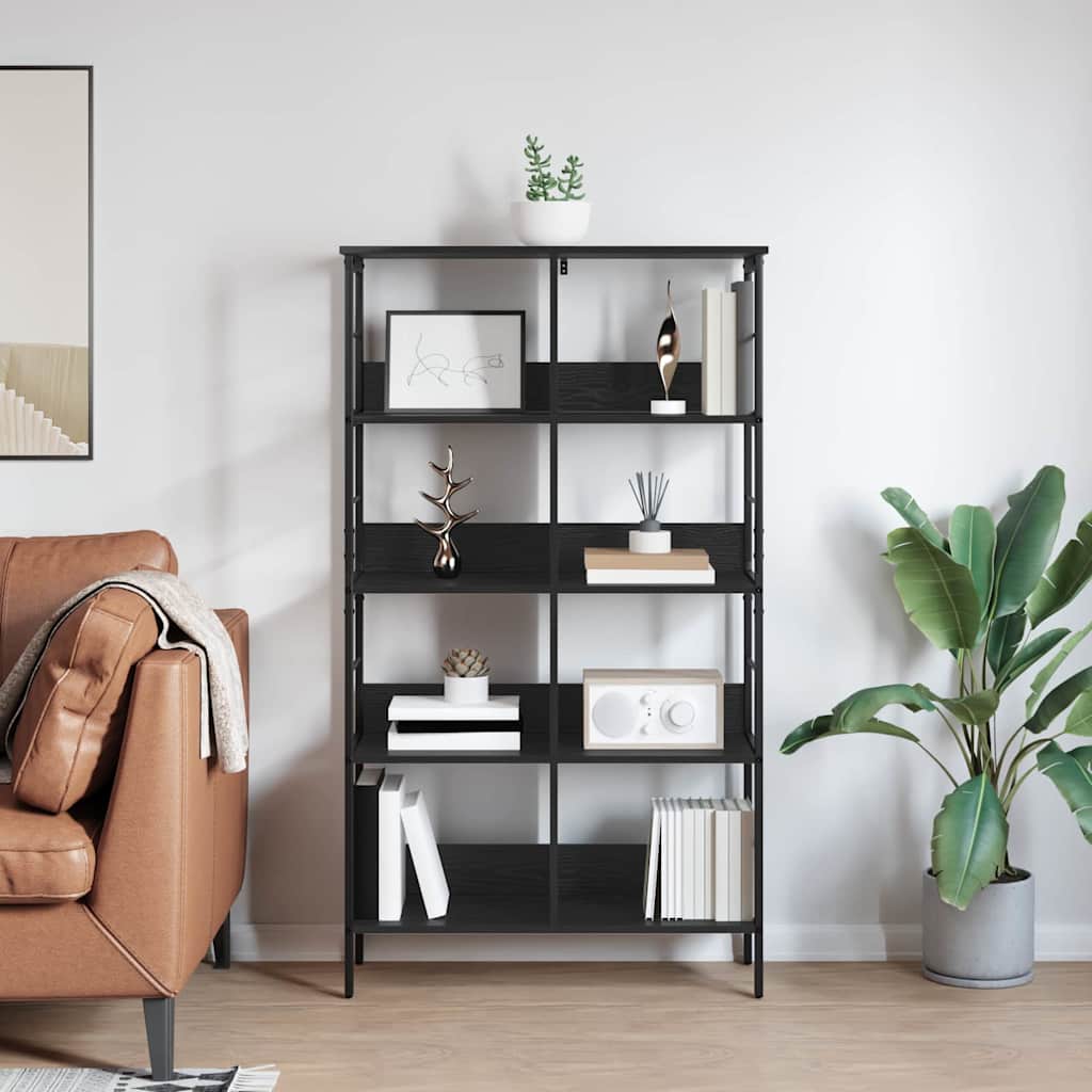 Bookshelf Black Oak 82 x 32 x 144.5 cm Engineered Wood