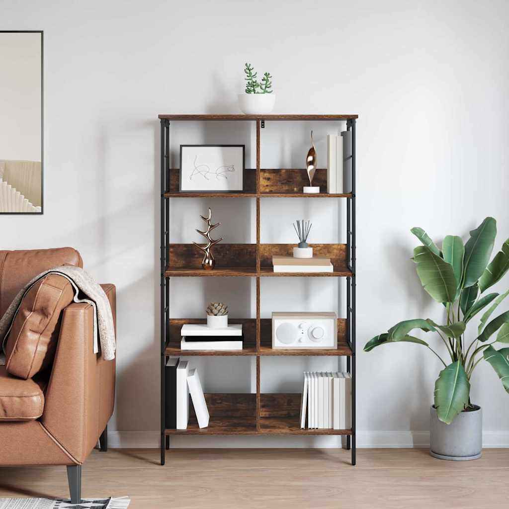 Bookshelf 8-Tier 82 x 32 x 144.5 cm Engineered Wood Smoked Oak