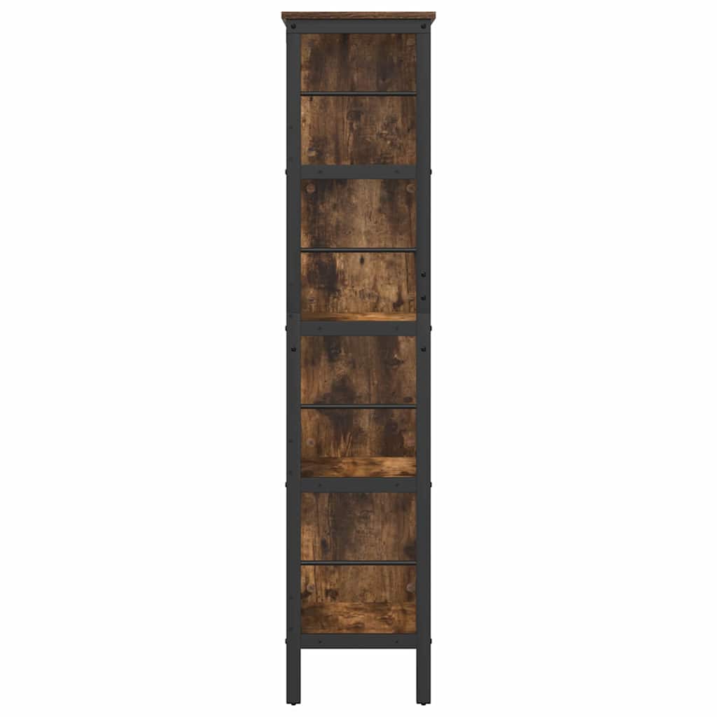 Bookshelf 8-Tier 82 x 32 x 144.5 cm Engineered Wood Smoked Oak