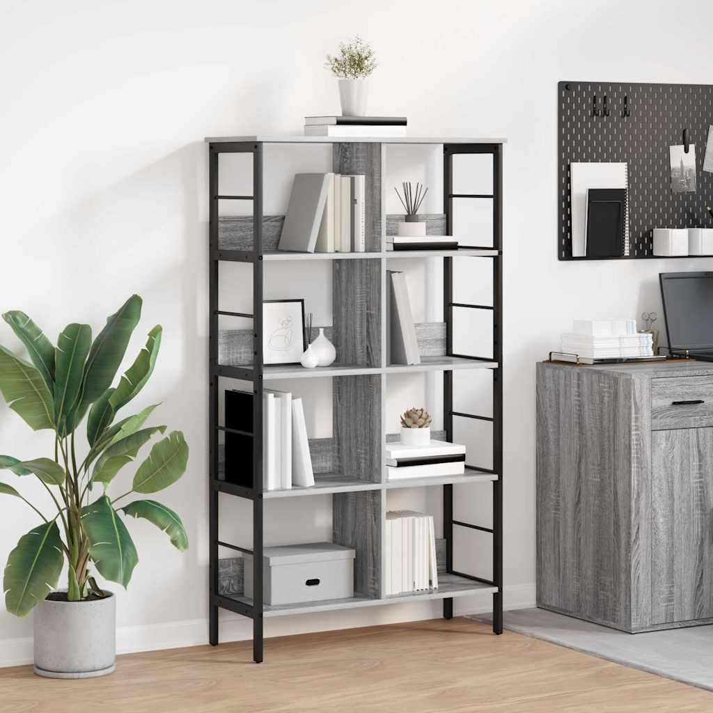 Bookshelf Grey Sonoma 82 x 32 x 144.5 cm Engineered Wood