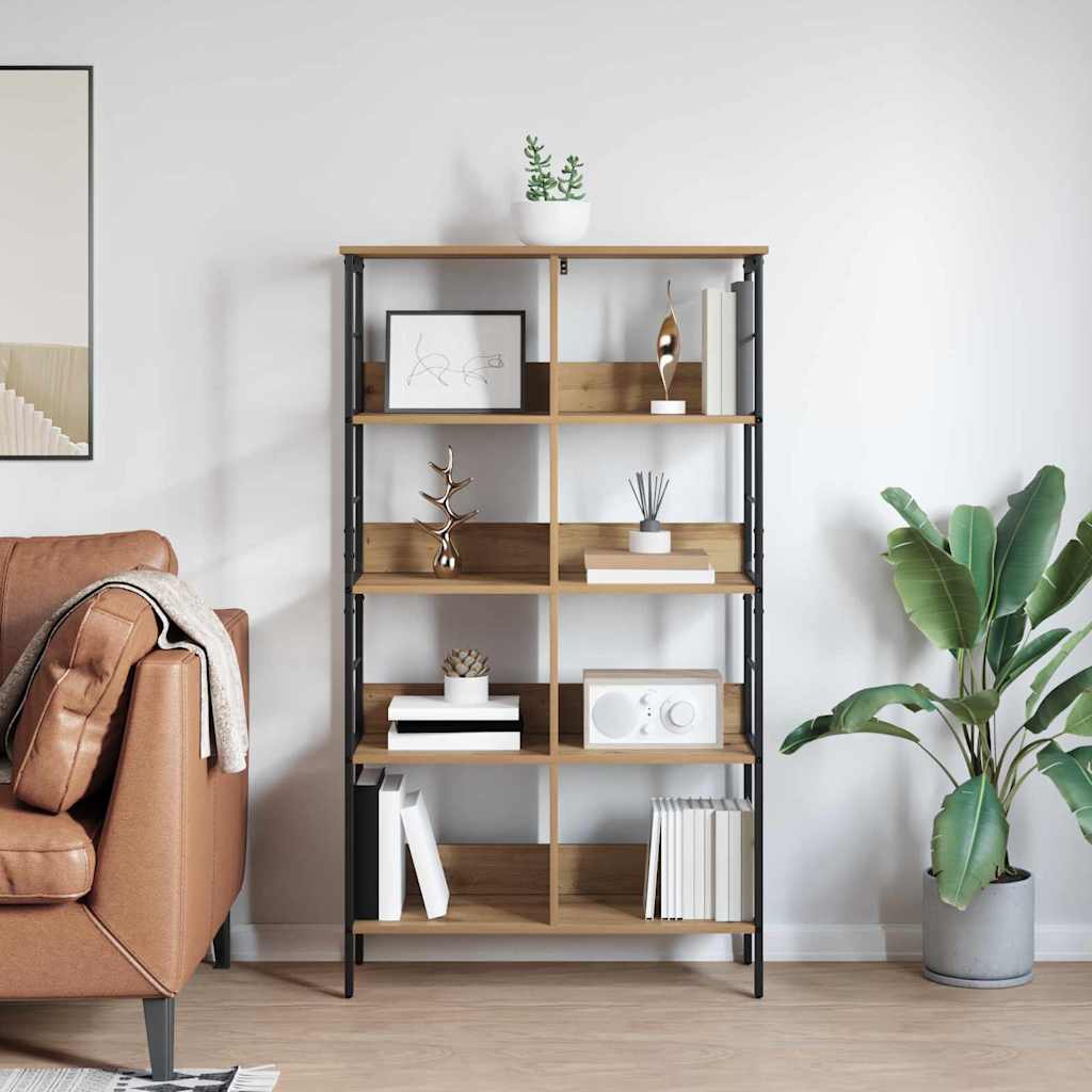 Bookshelf 8-Tier 82 x 32 x 144.5 cm Engineered Wood Artisan Oak